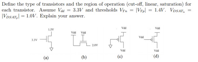 Answered: Define the type of transistors and the… | bartleby