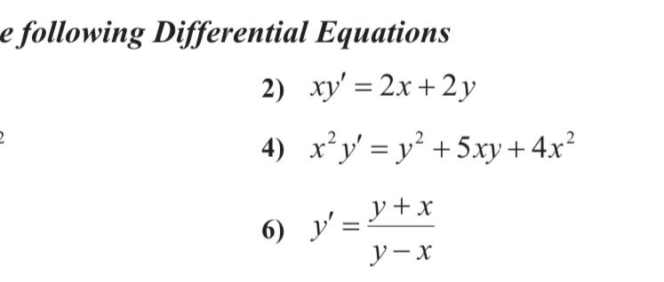 Answered E Following Differential Equations 2 Bartleby