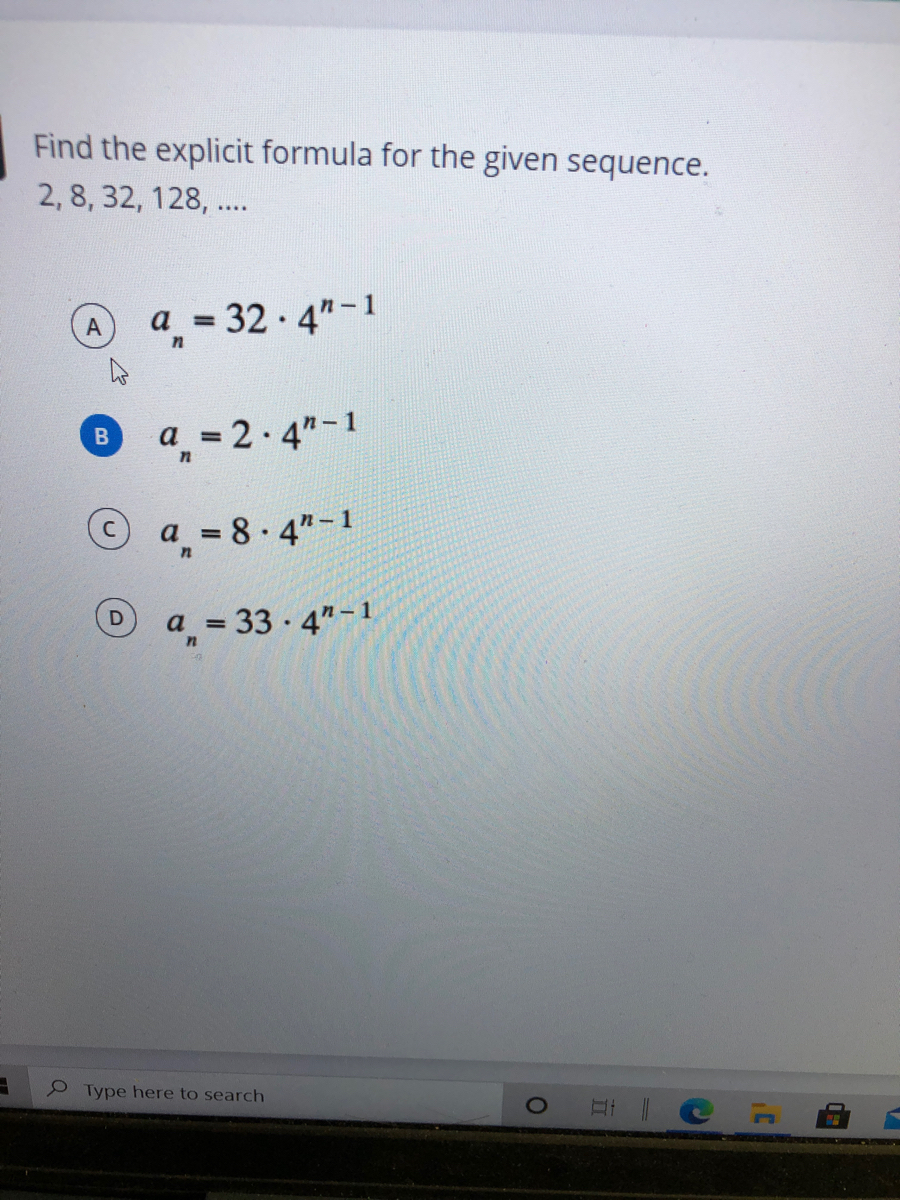 Answered Find The Explicit Formula For The Given… Bartleby