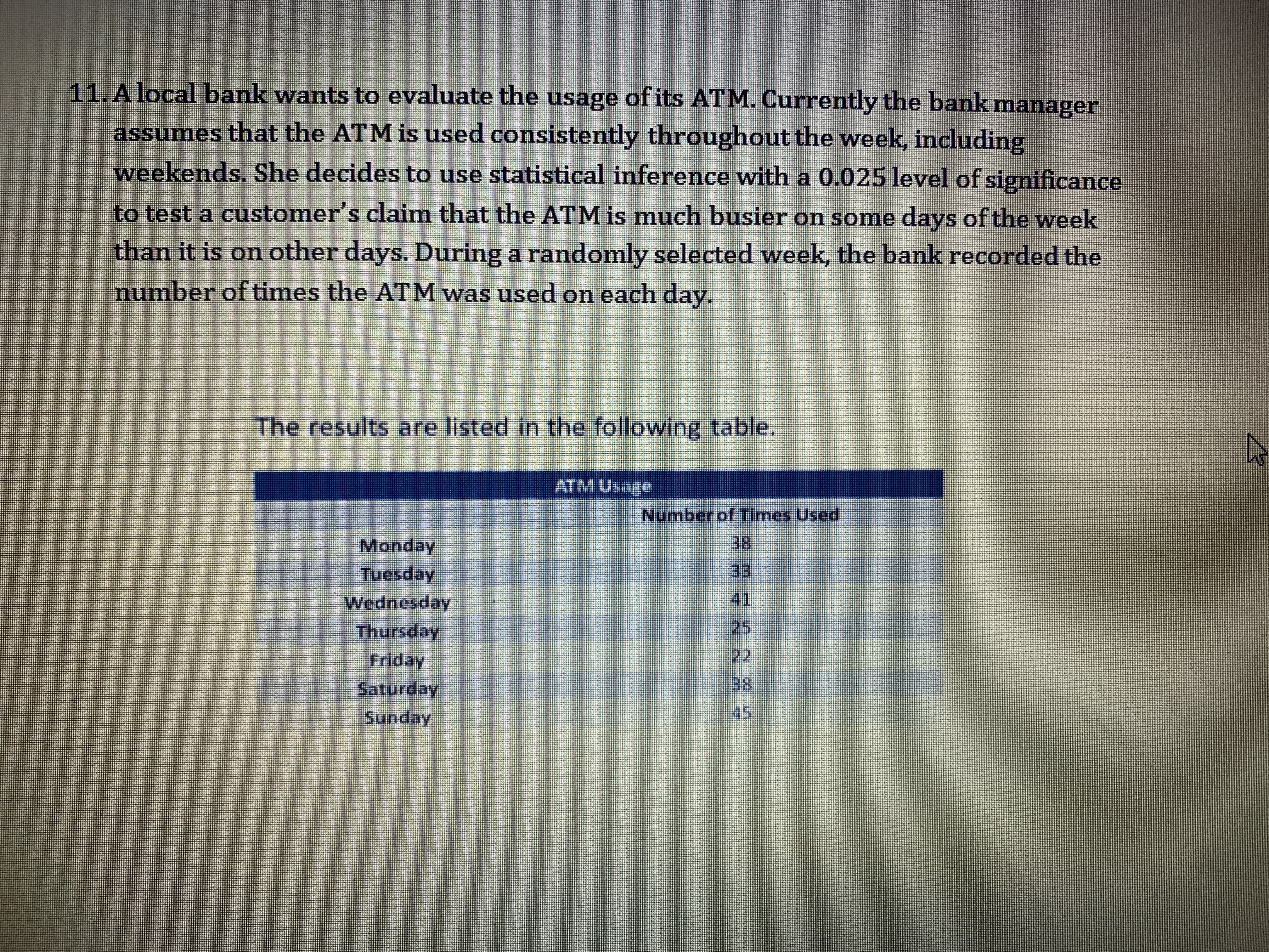 Answered 11 A Local Bank Wants To Evaluate The… Bartleby