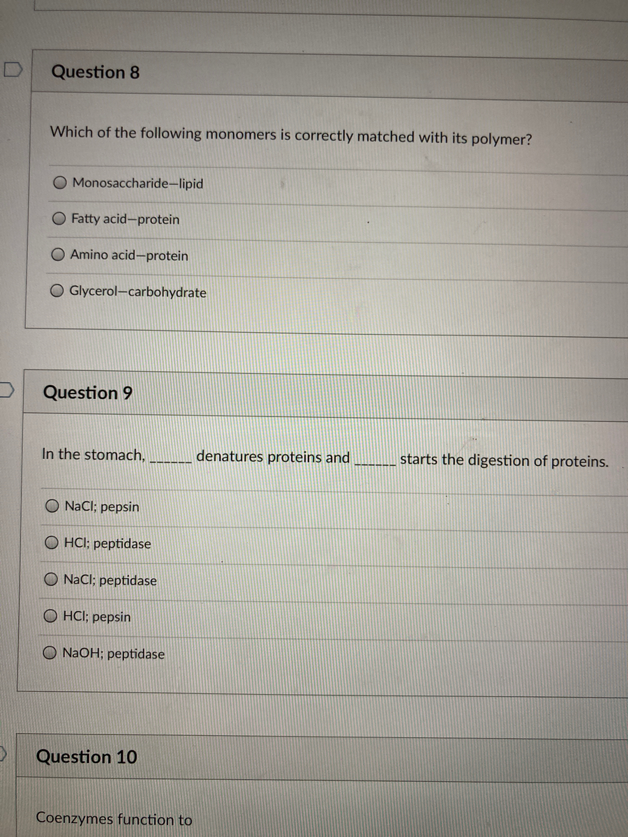 Answered: Question 8 Which of the following… | bartleby