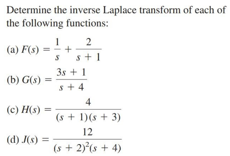 Answered Determine The Inverse Laplace Transform Bartleby