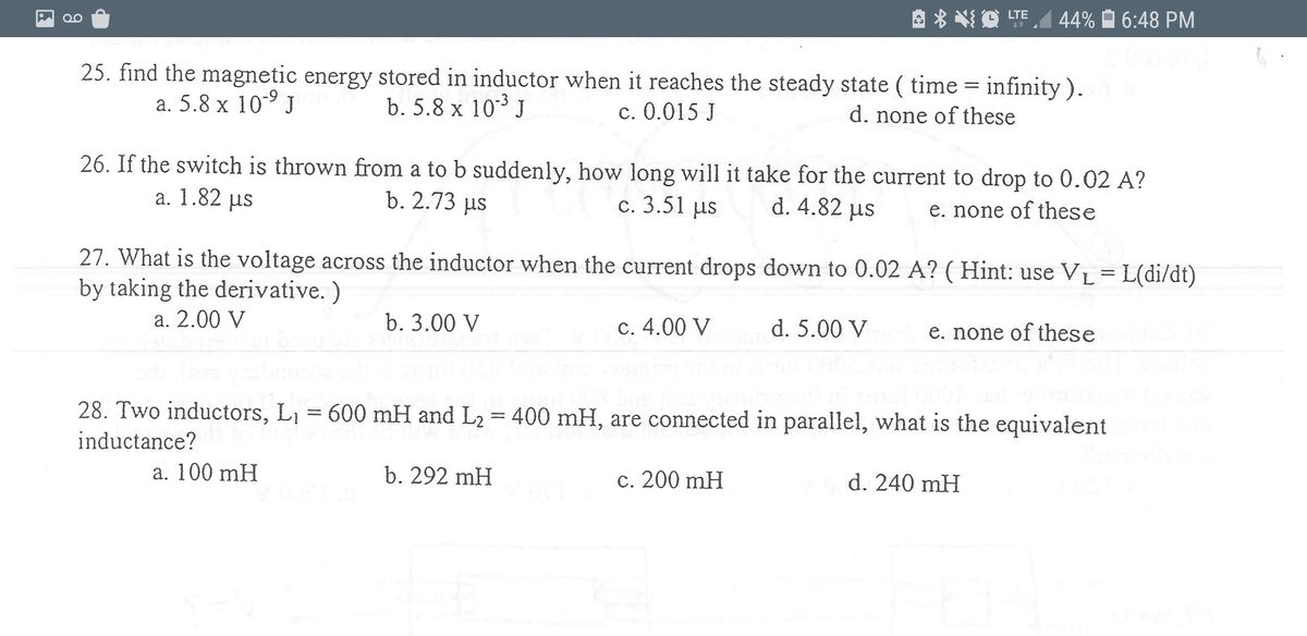 Answered 25 Find The Magnetic Energy Stored In Bartleby