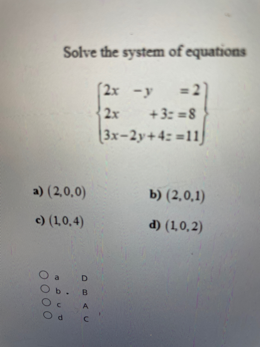 Answered Solve The System Of Equations 2x Y 2 Bartleby