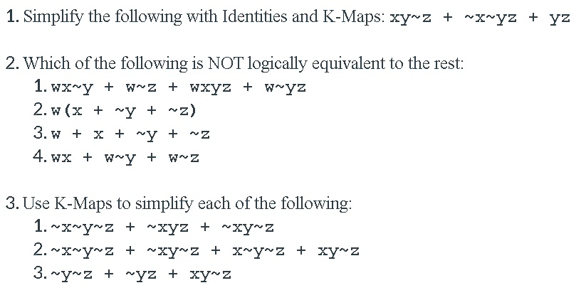 Answered 1 Simplify The Following With Bartleby