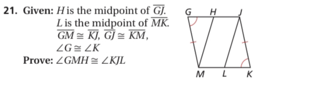 Answered 21 Given His The Midpoint Of Gj G L Bartleby