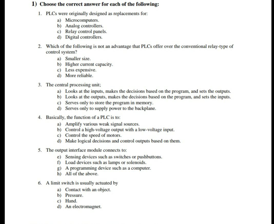 Answered 1. PLCS were originally designed as… bartleby