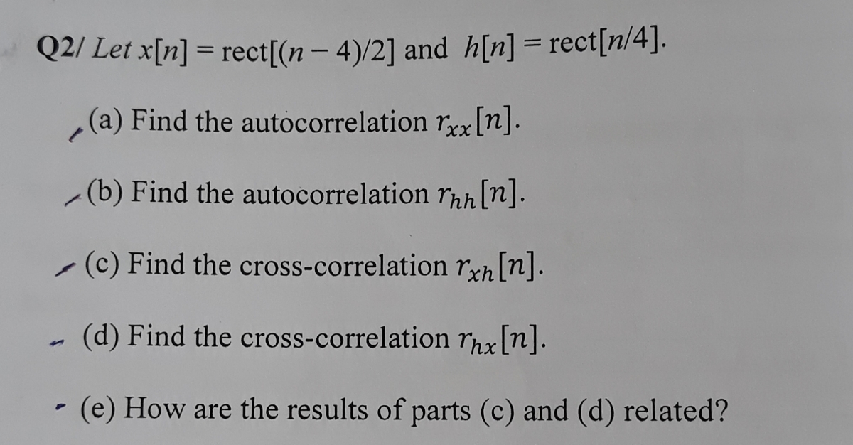 Answered Q2 Let X N Rect N 4 2 And H N Bartleby