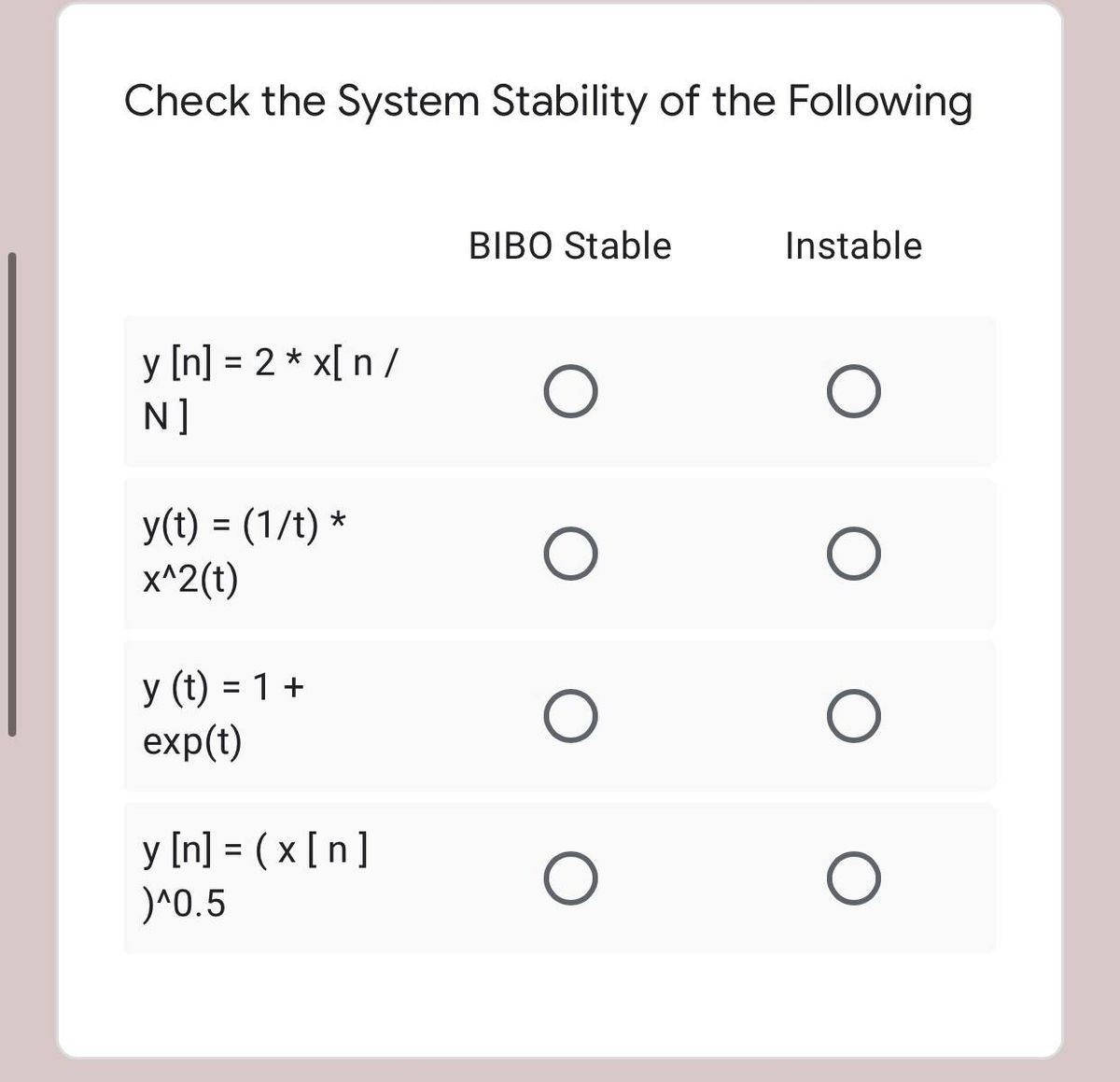 prove of bibo stability condition