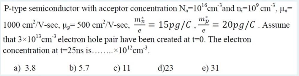 Answered P Type Semiconductor With Acceptor Bartleby