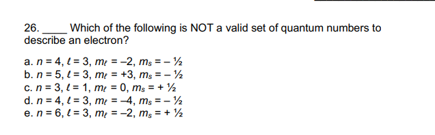 Answered 26 Describe An Electron Which Of The Bartleby