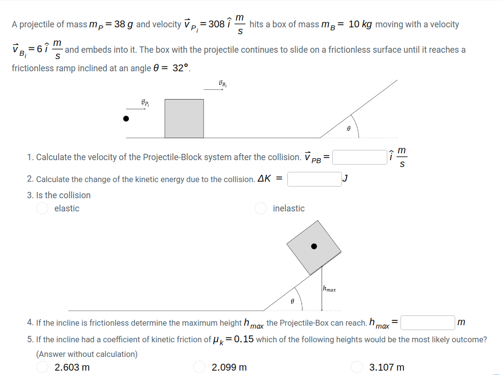 Answered A Projectile Of Mass M 38 G And Bartleby