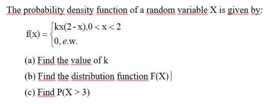 Answered The Probability Density Function Of A Bartleby