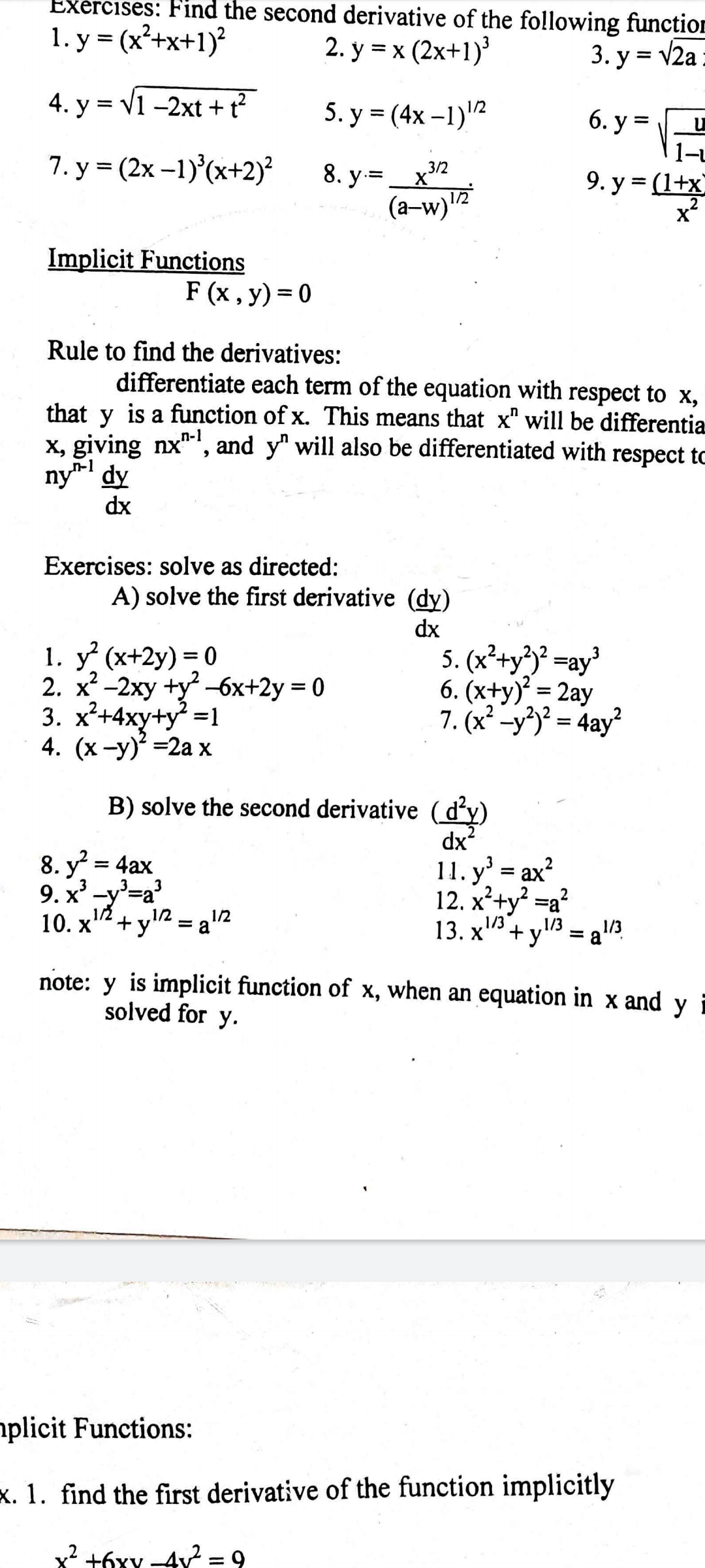 Answered Fin The Second Derivative Of The Bartleby