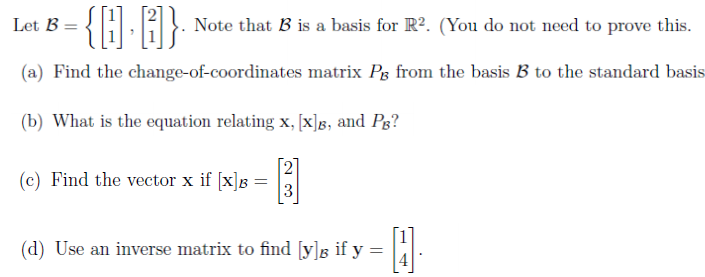 Answered Let B H Ii Note That B Is A Basis Bartleby