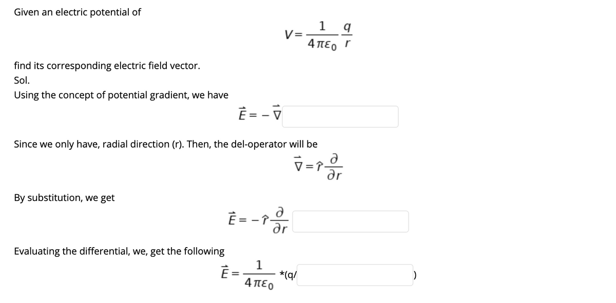 Answered Given An Electric Potential Of V 4peo Bartleby