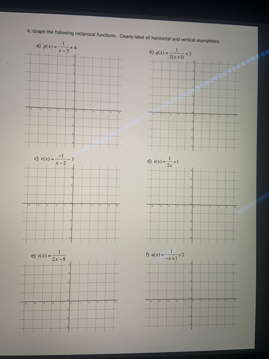 Answered 4 Graph The Following Reciprocal Bartleby