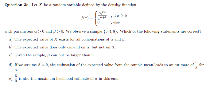 Answered Question 35 Let X Be A Random Variable Bartleby