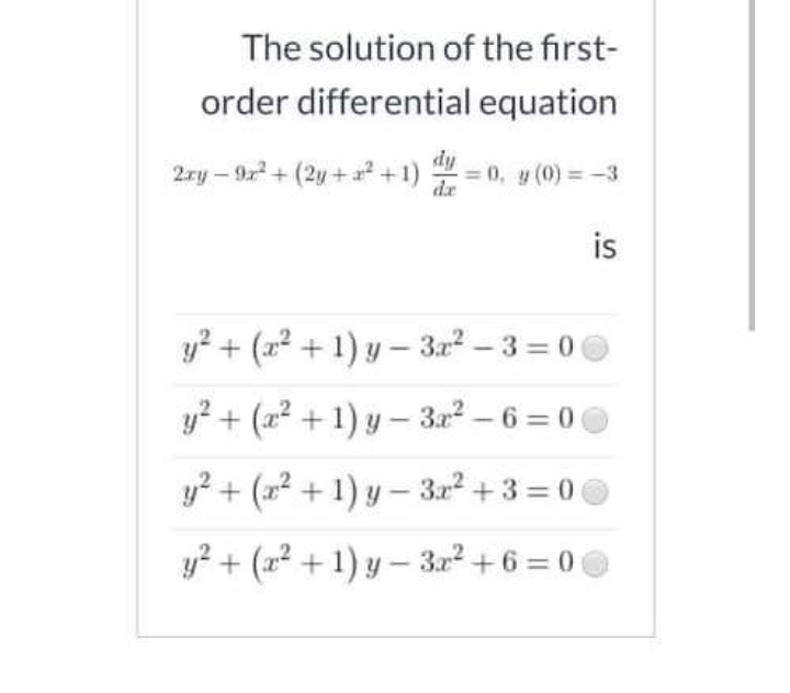 Answered The Solution Of The First Order Bartleby