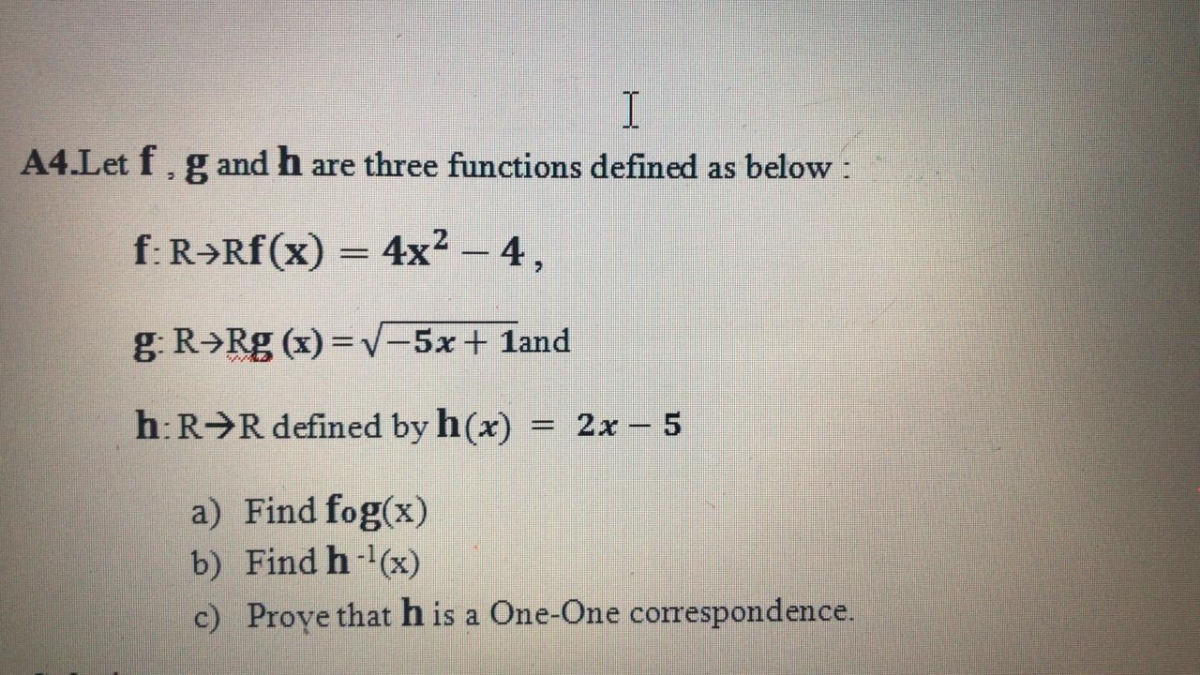 Answered Let F G Andh Are Three Functions Bartleby