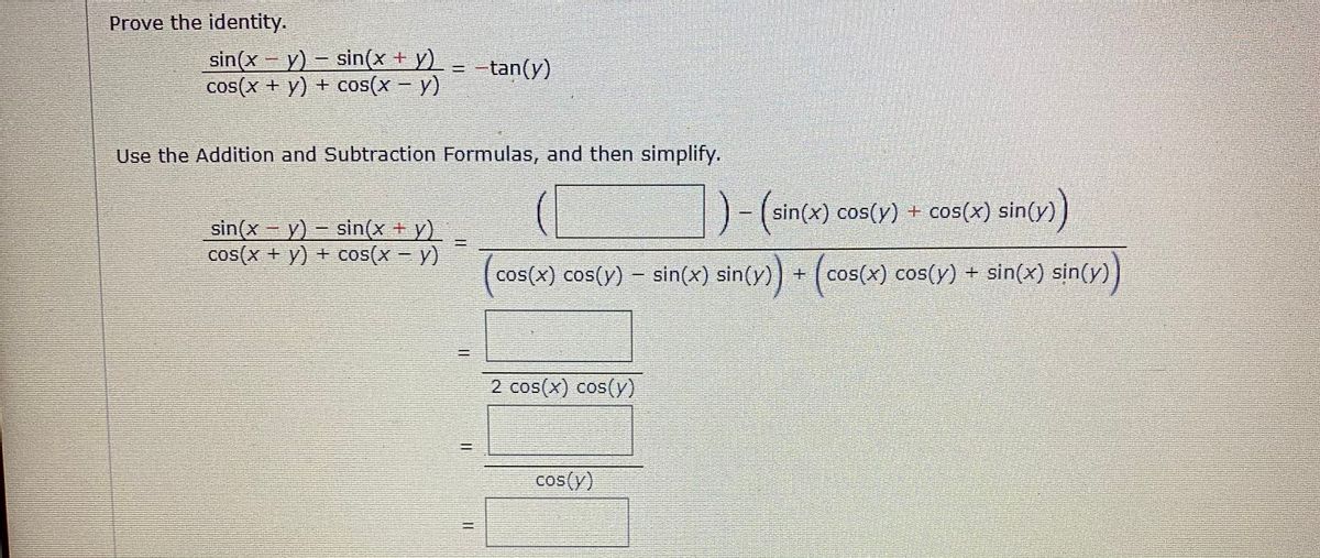 Answered Prove The Identity Sin X Y Sin X Bartleby