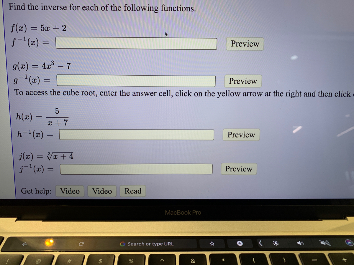 Answered Find The Inverse For Each Of The Bartleby