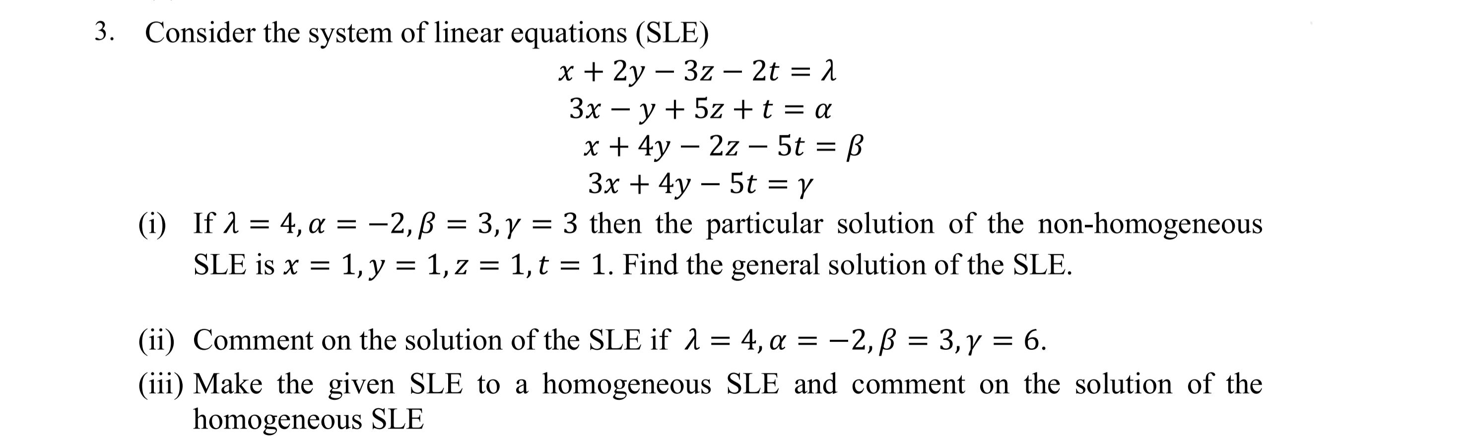 Answered Consider The System Of Linear Equations Bartleby