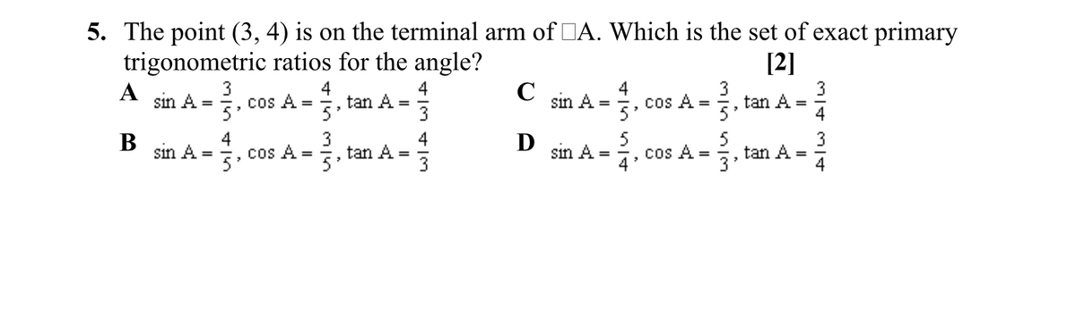 Answered 5 The Point 3 4 Is On The Terminal… Bartleby