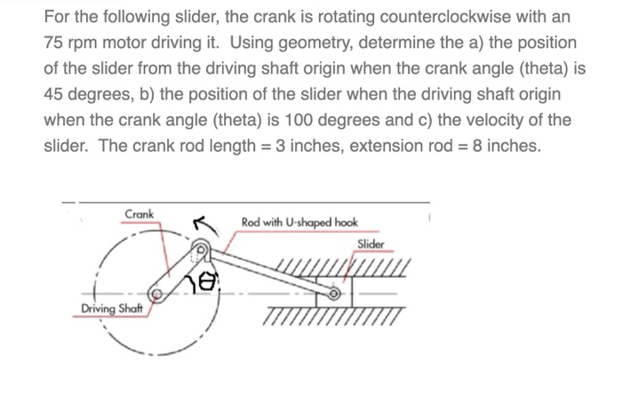 Answered: For The Following Slider, The Crank Is… 