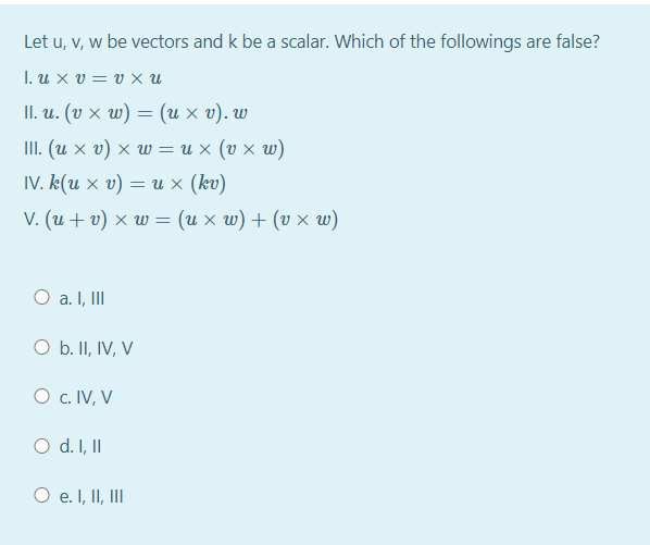 Answered Let U V W Be Vectors And K Be A Bartleby