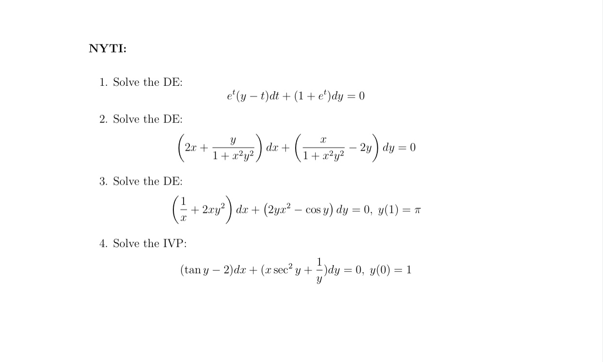 Answered 2 Solve The De 2x Dx 2y Dy 0 Bartleby