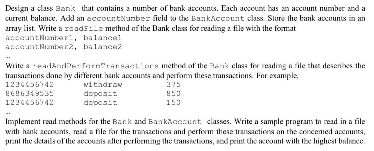 Answered Design A Class Bank That Contains A Bartleby