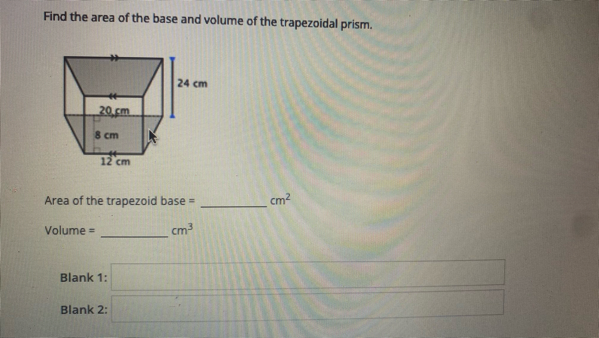 volume of a trapezoidal prism example