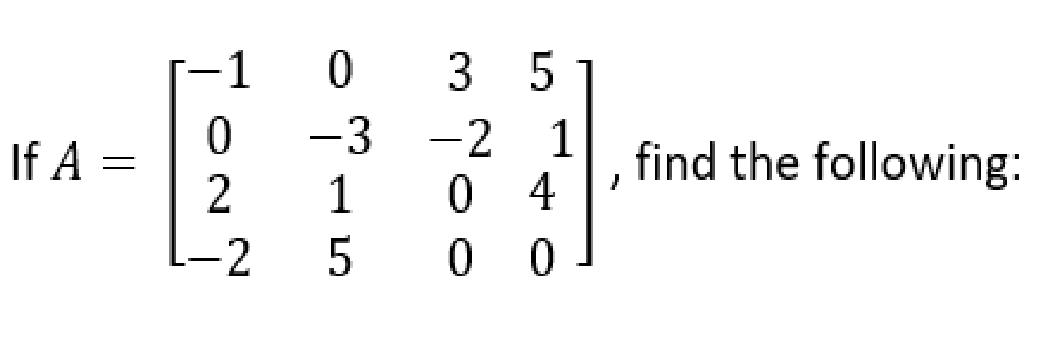 Answered: -1 3 5 -3 -2 1 0 4 -2 5 0 0 ㅇ If A find… | bartleby