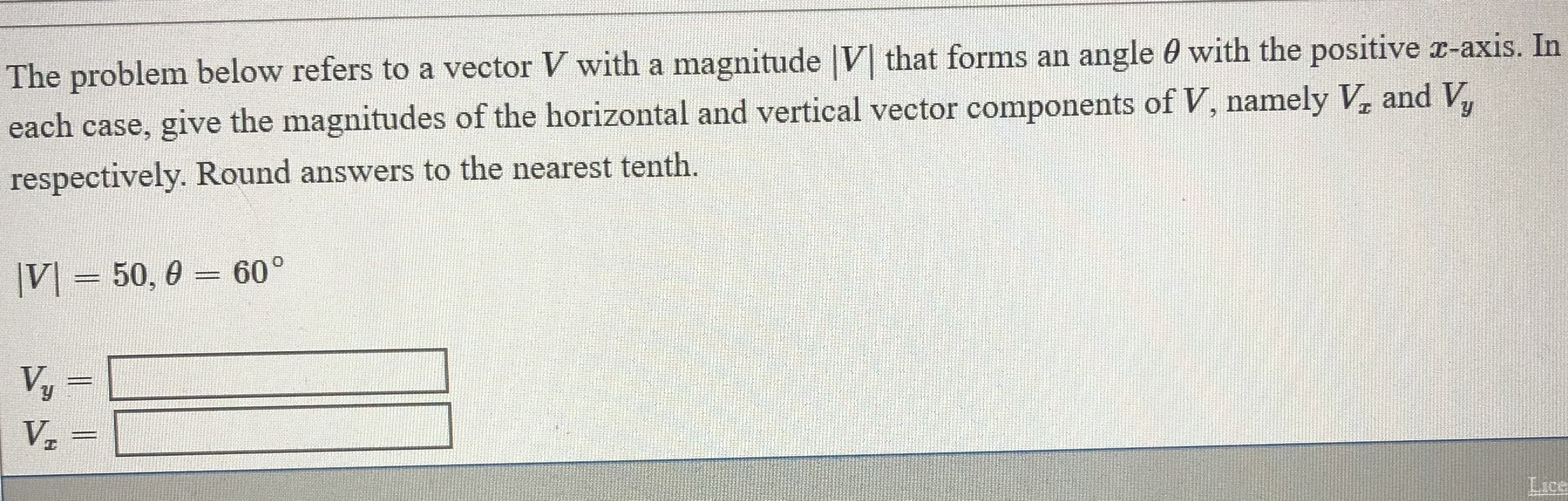 Answered The Problem Below Refers To A Vector V Bartleby