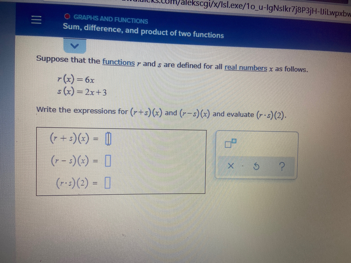 Answered Suppose That The Functions R And S Are Bartleby