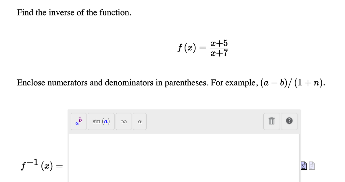 Answered Find The Inverse Of The Function F Ae Bartleby