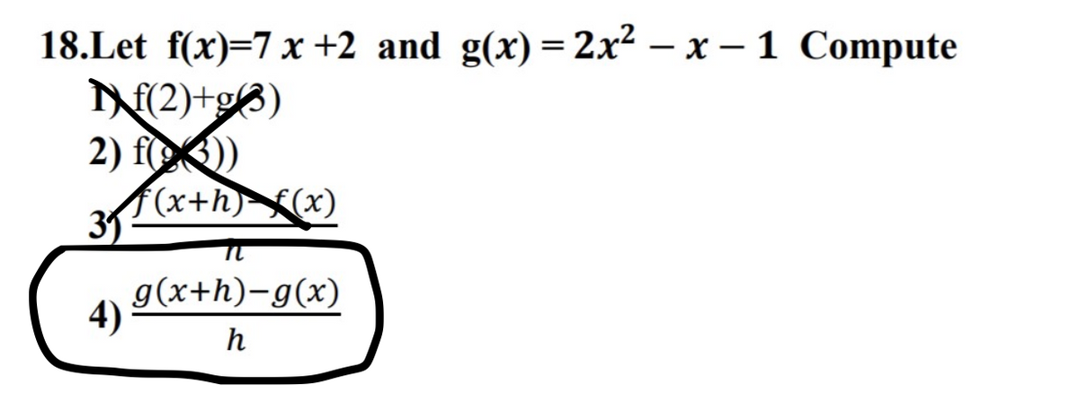 Answered 18 Let F X 7x 2 And G X 2x X 1 Bartleby