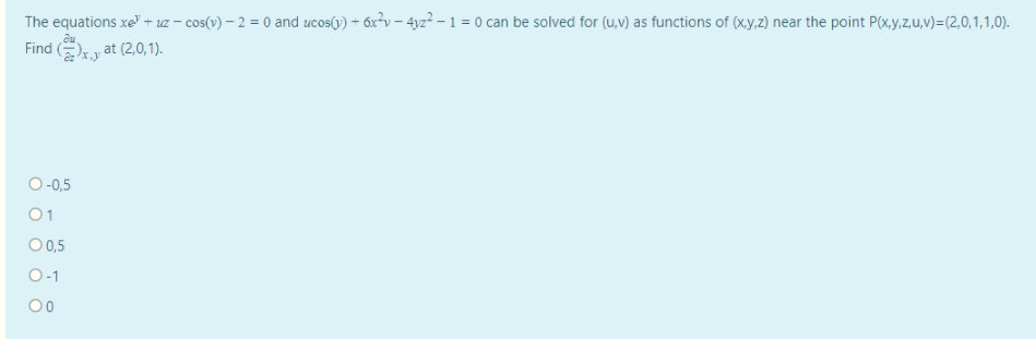 Answered The Equations Xe Uz Cos V 2 0 Bartleby