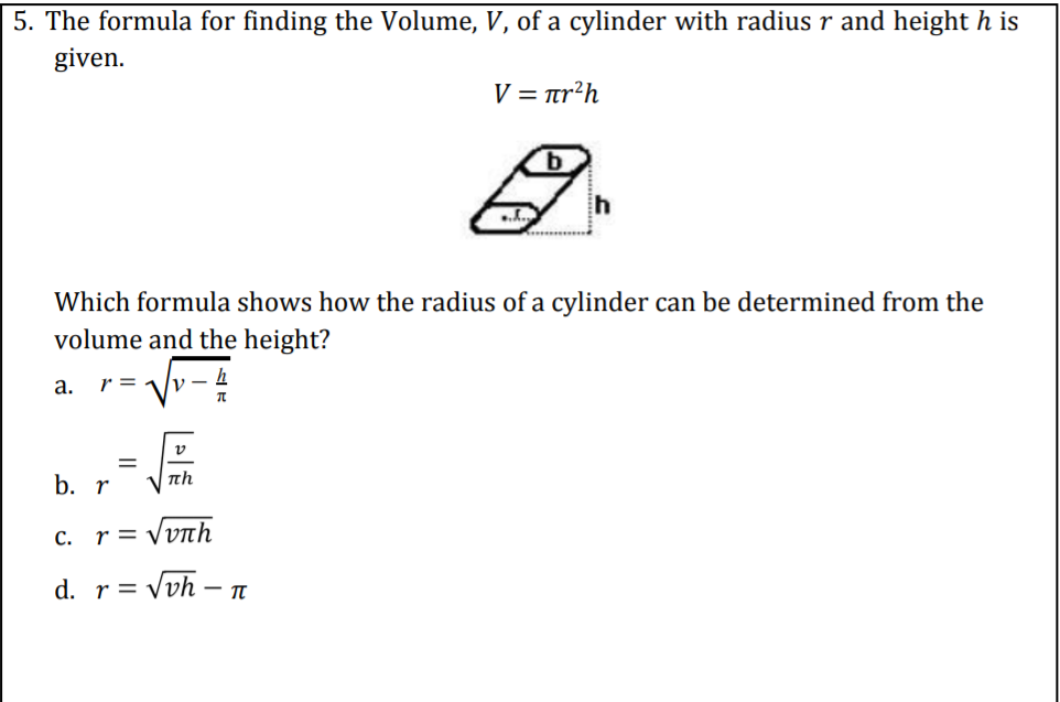 Answered 5 The Formula For Finding The Volume Bartleby