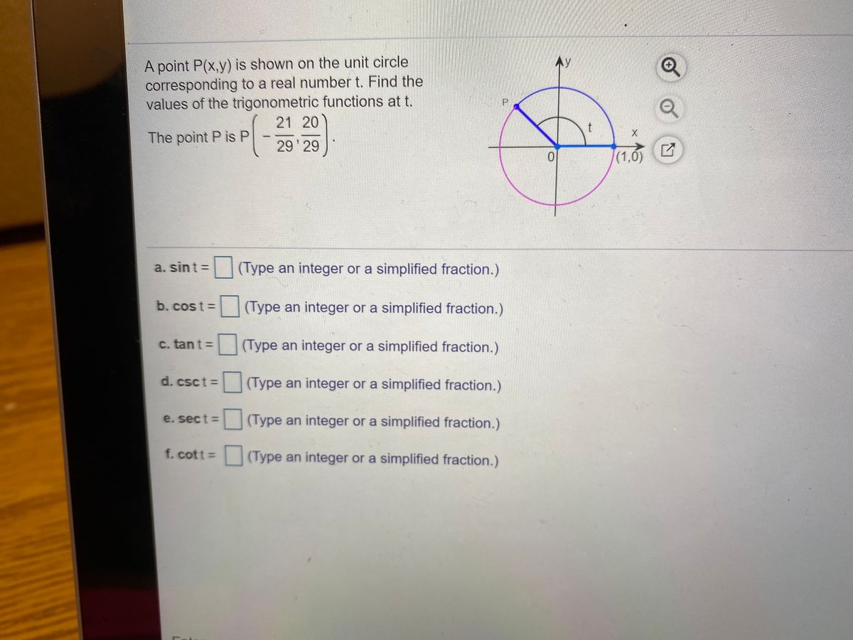 Answered A Point P X Y Is Shown On The Unit Bartleby