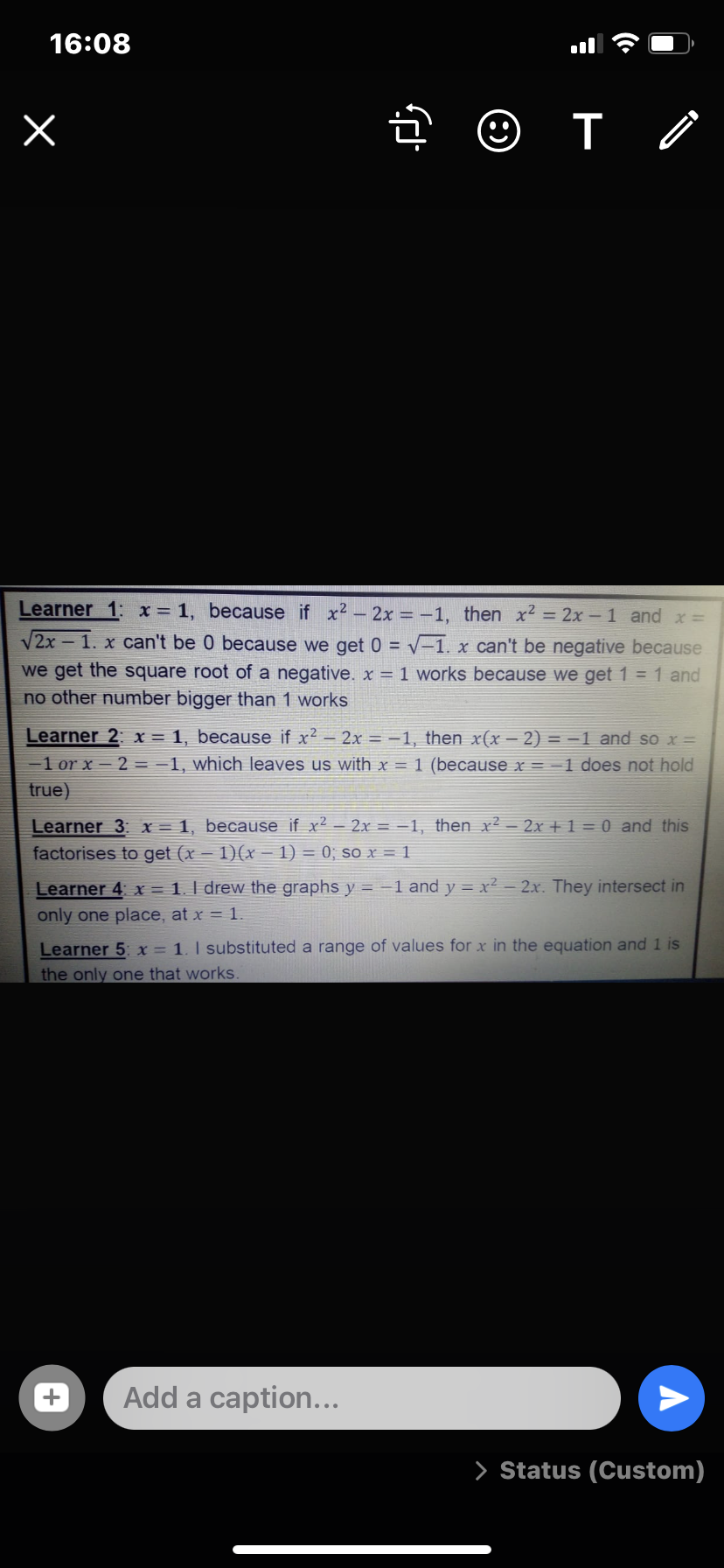 Answered Learner 1 X 1 Because If X2 2x Bartleby