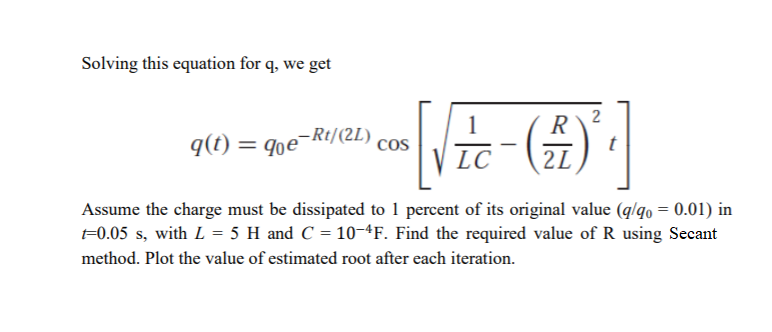 Answered Solving This Equation For Q We Get 2 R Bartleby