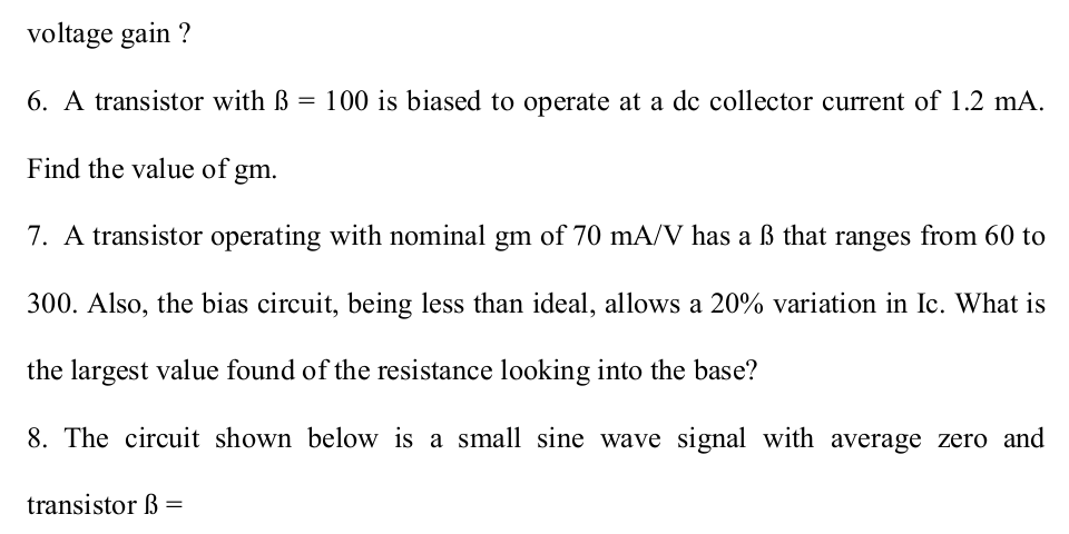 Answered 7 A Transistor Operating With Nominal Bartleby