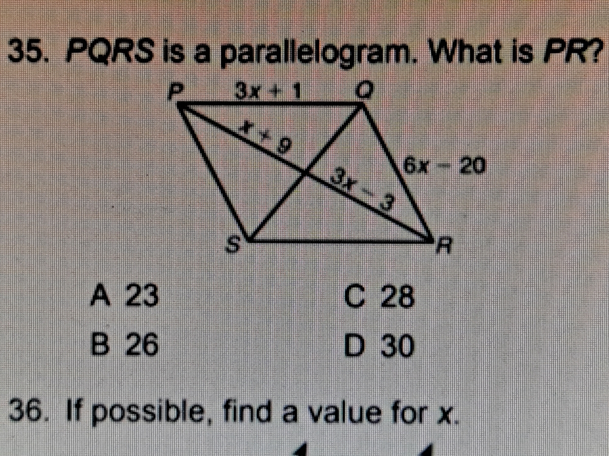 Answered Pqrs Is A Parallelogram What Is Pr Bartleby