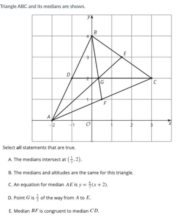 Answered Triangle Abc And Its Medians Are Shown Bartleby