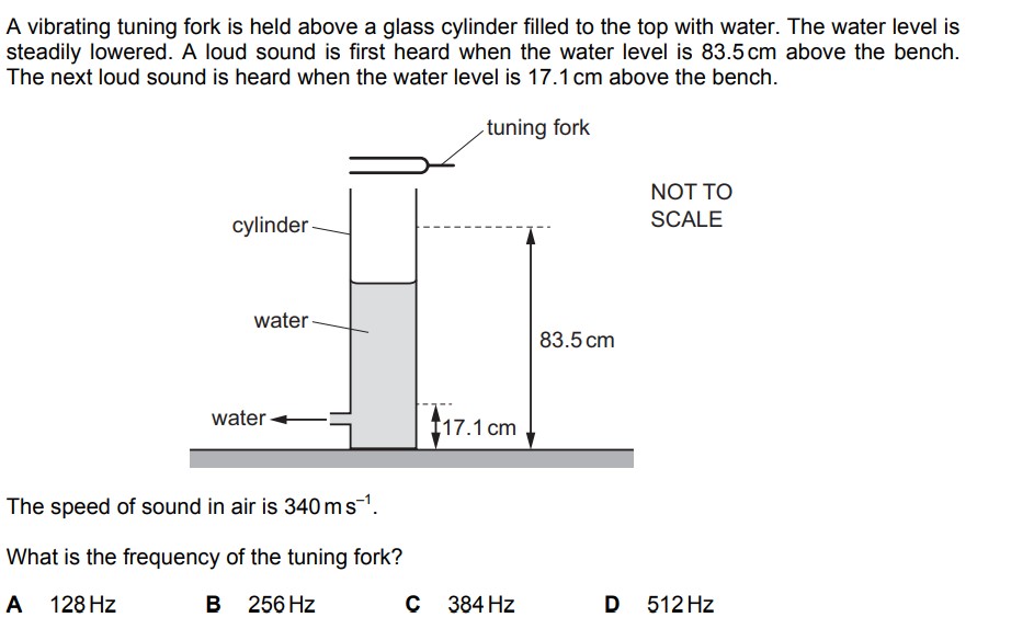 tuning fork test in water