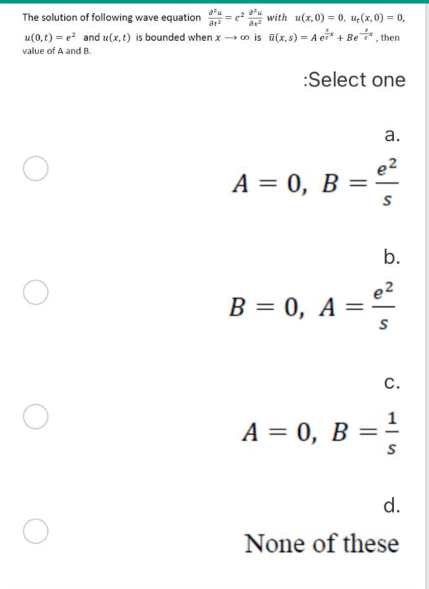 Answered The Solution Of Following Wave Equation Bartleby