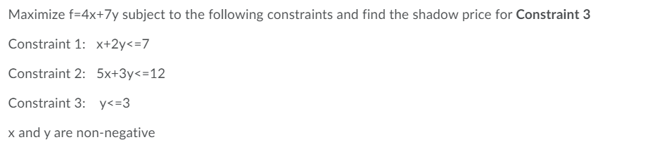 Answered Maximize F 4x 7y Subject To The Bartleby