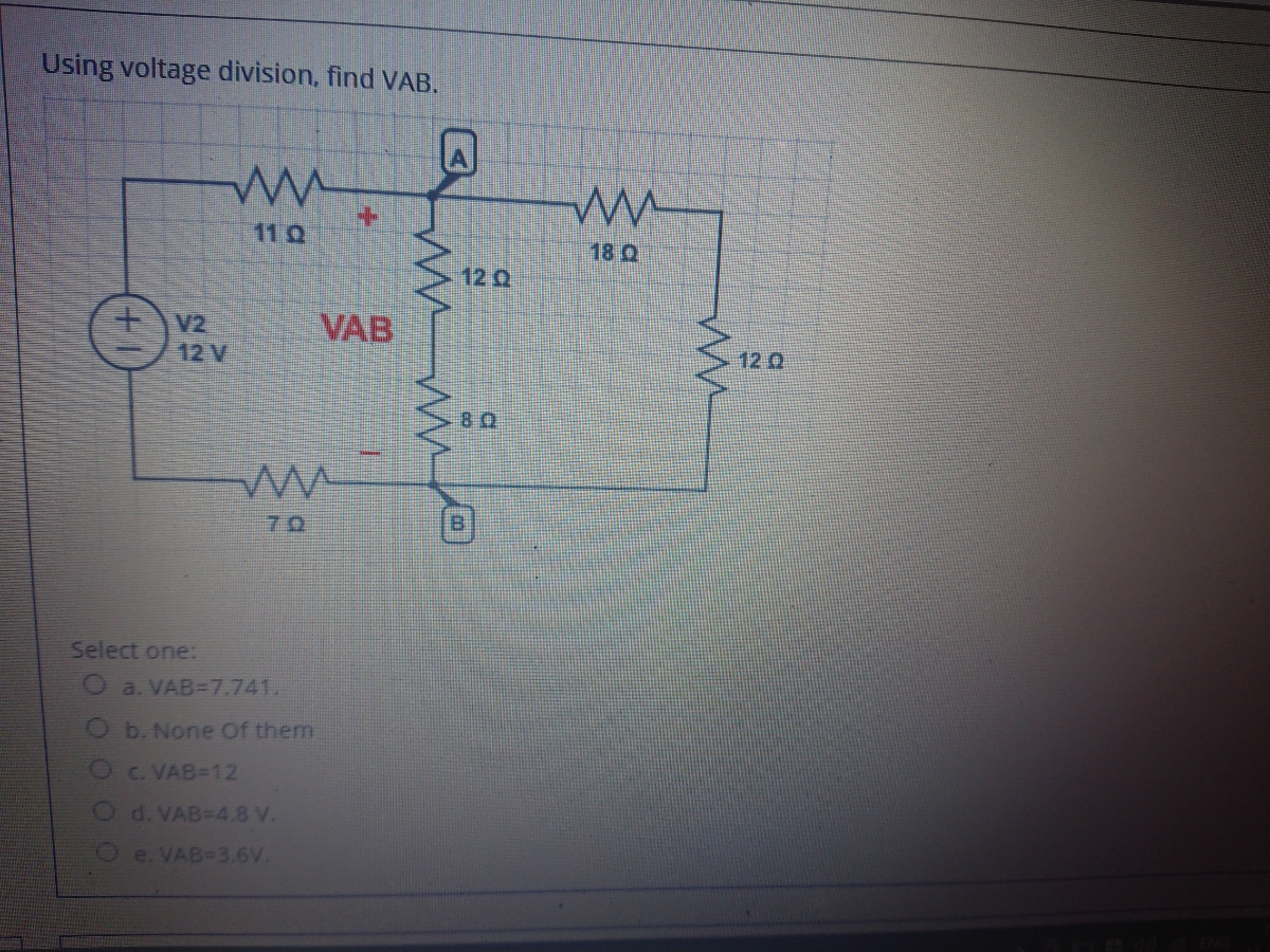 Answered Using Voltage Division Find Vab A Ww Bartleby